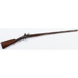 A 19th century Continental double barrel side by side flintlock sporting gun:, unsigned,