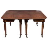 A Regency mahogany and inlaid dining table:, in two parts,