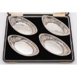 A set of four Edward VII silver bon bon dishes, maker James Dixon & Sons, Sheffield,