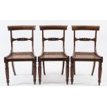 A set of six George IV rosewood dining chairs:,