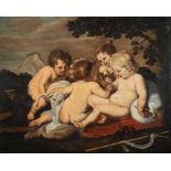 Manner of Peter Paul Rubens- 
'Agnus Dei', Cherub and Putti with Lamb:-
oil on canvas
100 x 125cm,