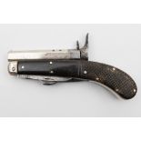 A 19th century knife pistol by  Unwin and Rodgers , Sheffield:,