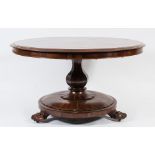 A Victorian rosewood circular breakfast table:,