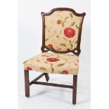 A George III carved mahogany side chair:, in the Chippendale manner,
