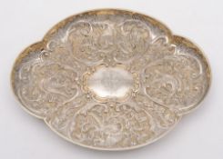 A Victorian silver quatrefoil dish, London 1891:,