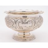 A Victorian silver rose bowl, maker Barker Bros, Birmingham,