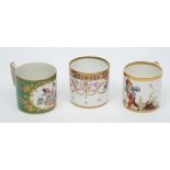 A Guérhard & Dihl (Paris) porcelain coffee can and two others: the former decorated with floral