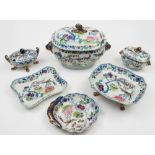 A Davenport Stone China dinner and dessert service: printed and over enamelled in the Imari palette