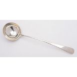 A George III silver old English pattern soup ladle, maker's mark worn, London, 1772:,