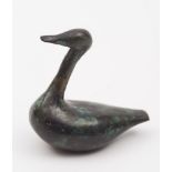 Guy Taplin (b 1938)
Bronze Goose: signed G. Taplin, numbered 2/25, 7cm. long, 6.7cm. high.