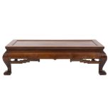 A Chinese hardwood rectangular low table:,