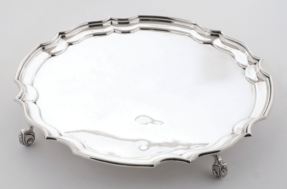 An Elizabeth II silver salver, maker E.A.W.