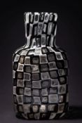 A Venini 'Occhi' vase by Tobia Scarpa: of square bottle shape formed from dark amethyst,