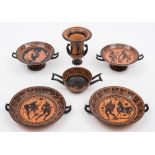 Six pieces of Italian Etruscan-style terracotta: in the manner of Guistiniani,