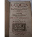 SCAPULA, Johannes : Lexicon Graeco-Latinum - contemporary stamped binding over wooden boards, folio,