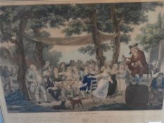 'CELEBRATION DU MARIAGE' : A set of four hand coloured aquatints, after Le Comte, 425 x 300 mm,