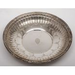 An American Sterling silver dish, by Gorham: initialled, with embossed husk and garland decoration,