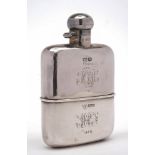 An Edward VII silver spirit flask, maker G& J, W H, Sheffield, 1903:, monogrammed,