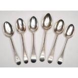 A George III silver Old English pattern tablespoon, maker Hester Bateman, London, 1785: initialled,