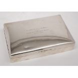 An Edward VIII silver rectangular cigarette box, maker Richard Woodman Burbridge, London,