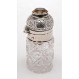 A late Victorian silver mounted glass scent bottle, maker Charles May, Birmingham,
