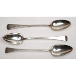 A pair of George III Old English pattern silver basting spoons, maker John Lias, London, 1811:,