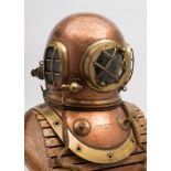 A 12 bolt diving helmet by Siebe Gorman & Co, altered for use as a shallow water helmet:,