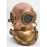 A 12-bolt rounded brass corselet diving helmet by Siebe Gorman & Co,