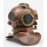A 3-bolt rebreather diving helmet by Siebe Gorman & Co Ltd, London:,