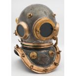 A 12-bolt tinned finish diving helmet by Siebe Gorman & Co, London:, number '17577' (matching),