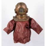 An open suit diving helmet by Person, Sao Paulo, Brazil:, the four observation windows with guards,