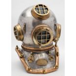 A tinned 12-bolt square corselet diving helmet by C E Heinke & Co Ltd, London:,