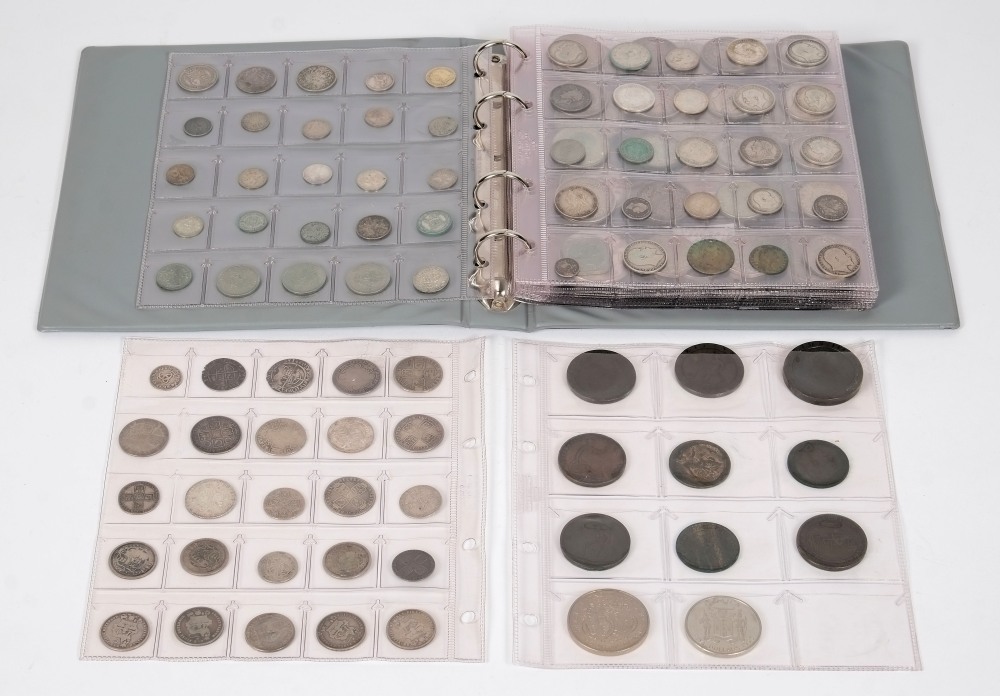 A collection of 17th century and later coins GB and foreign: contained in an album.