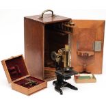 A War Department issue monocular microscope by E Leitz, Wetzlar No 166601:,