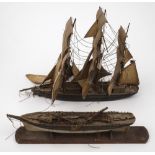 Two 19th century scratch built models of sailing vessels:,