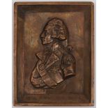 A copper and lead plaque with portrait bust of Nelson, after B Wheeler RCA.:, 10.