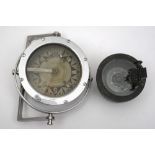 A 4 inch liquid filled compass by Simpson Lawrence & Co, Glasgow on a nickel plated gimbal mount,