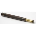 A 2 inch leather case single draw telescope by Negretti & Zambra, London:,