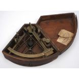 A 9 inch vernier sextant by Cox, Devonport:, brass lattice frame,