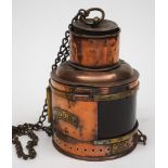 A good multi purpose copper and brass ship's lamp by Eli Griffiths & Sons, Birmingham:,