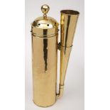 A brass yacht foghorn by Player & Mitchell Ltd, Birmingham:, signed as per tittle to inverted horn ,