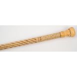 A 19th century marine ivory walking cane:,