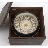 A 6 1/2 inch dry card compass by O T Olsen, Grimsby:,