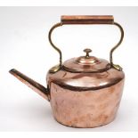 A late 19th century copper kettle inscribed 'Wrecked December 13 1882' and 'SS Regent':,