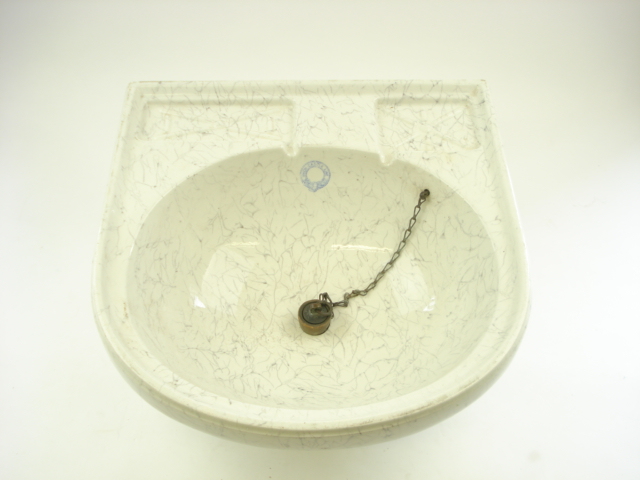 A Union Castle Line ironstone cabin sink by Ashworth Brothers:,