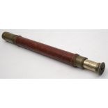 A stained rope bound single draw telescope by Ross of London:, number '29975', signed as per title,