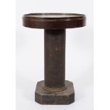 An early 20th century mahogany and brass inlaid ship's table:,