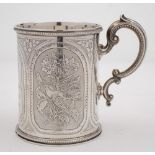 A Victorian silver mug, maker Edward & John Barnard, London, 1866: inscribed,