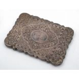 A Victorian silver card case, maker Hilliard & Thomason, Birmingham, 1859: inscribed,