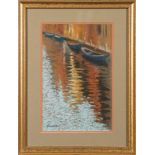 * Alan Cotton [b.1936]- A Venetian backwater :- signed pastel drawing 25 x 16cm..